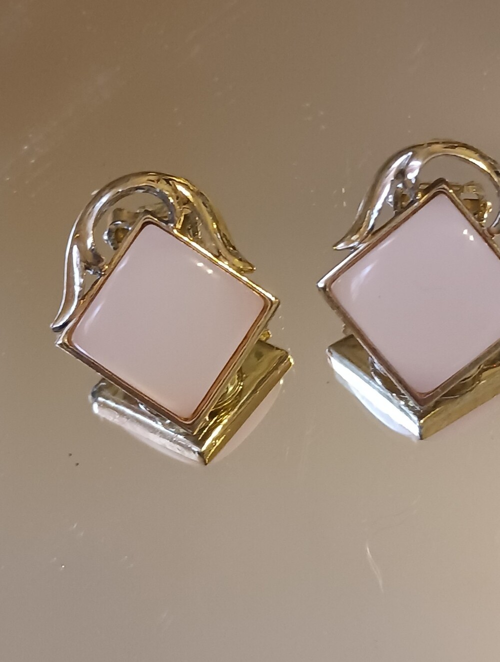 Vintage Coro Clip-on Earrings, 1950s Pink Lucite Jewelry